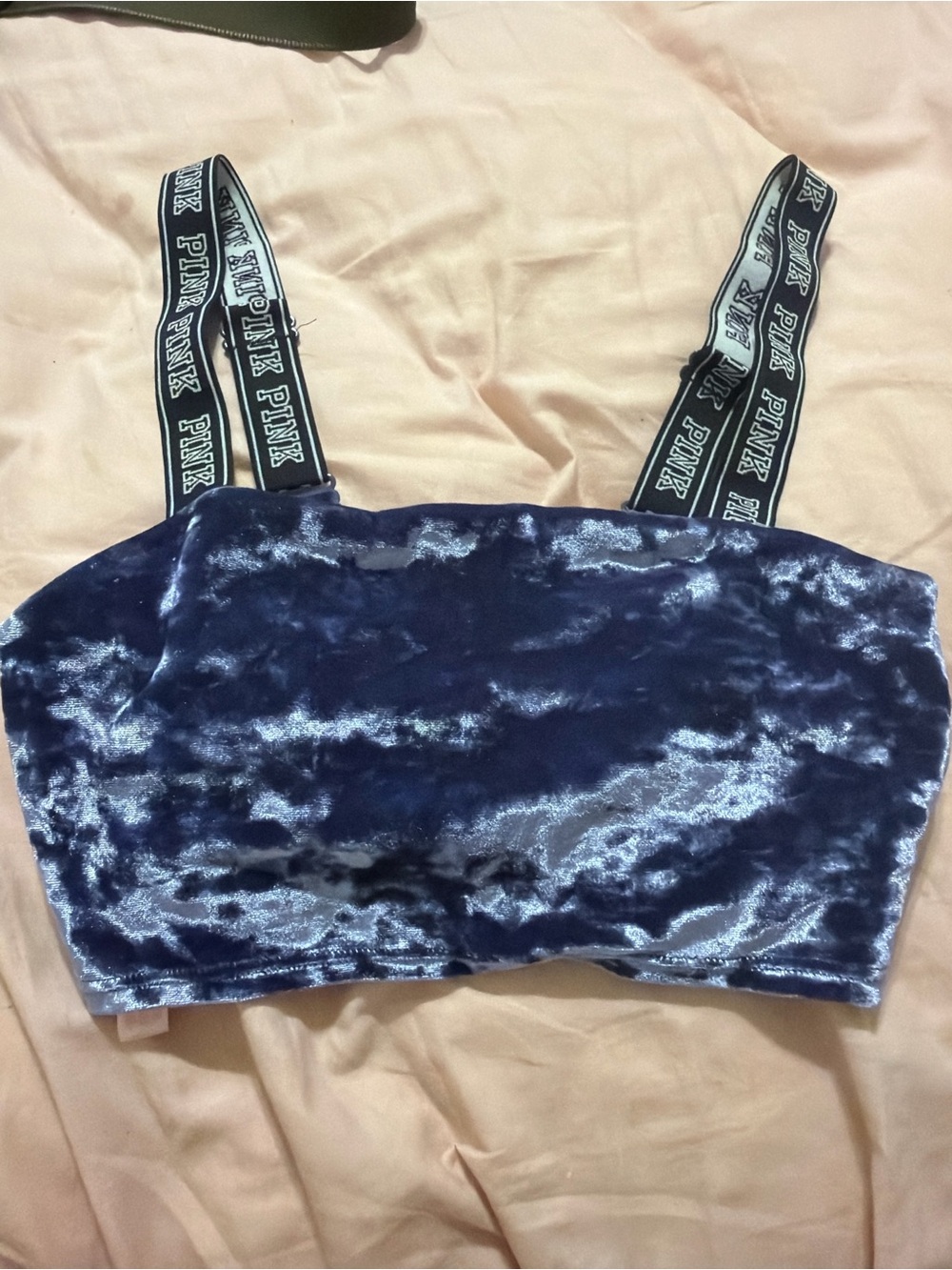 PINK Victoria's Secret Navy Velvet Bralette